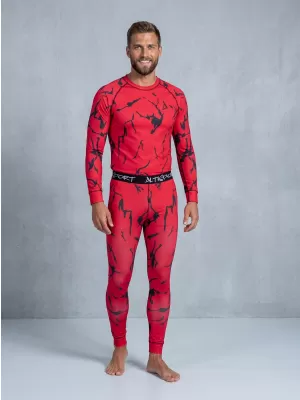 Premium funcțional pentru pantaloni termo funcționali pentru bărbați ALTISPORT VOJ/ALM052TER02 ROŞU