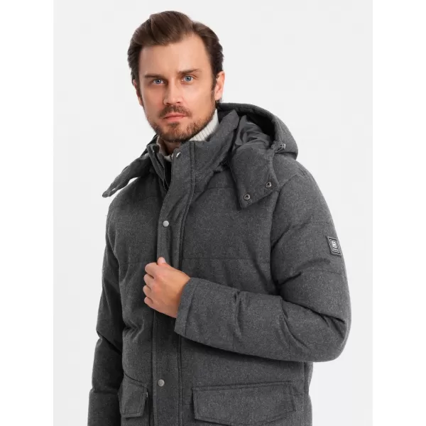  Sacou OMBRE OM-JALJ-0217 MELANGE NEGRU 