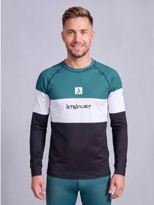 Tricou funcțional pentru bărbați cu mânecă lungă premium ALTISPORT VOJ/ALM051TER01 KEROSEN/NEGRU