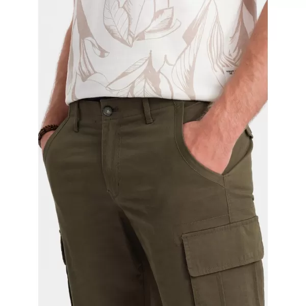  Pantaloni scurţi OMBRE OM-SRCG-0133 MĂSLIN ÎNTUNECAT 