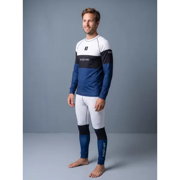  Tricou funcțional pentru bărbați cu mânecă lungă premium ALTISPORT VOJ/ALM051TER01 ALB -BLUE 