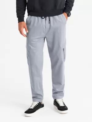 Pantaloni OMBRE OM-PAJO-0199 GRI DESCHIS