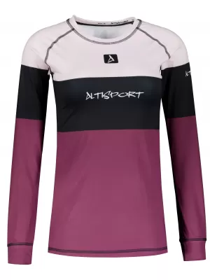 Tricou funcțional pentru femei cu mâneci lungi premium ALTISPORT VOJ/ALW051TER01 BURGUNDIA