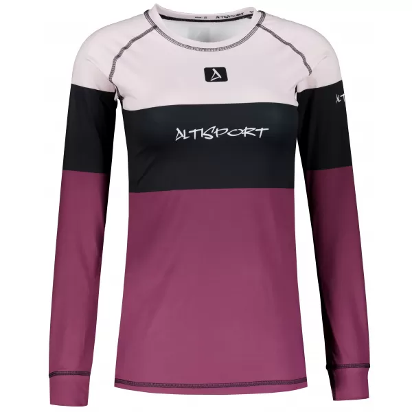  Tricou funcțional pentru femei cu mâneci lungi premium ALTISPORT VOJ/ALW051TER01 BURGUNDIA 