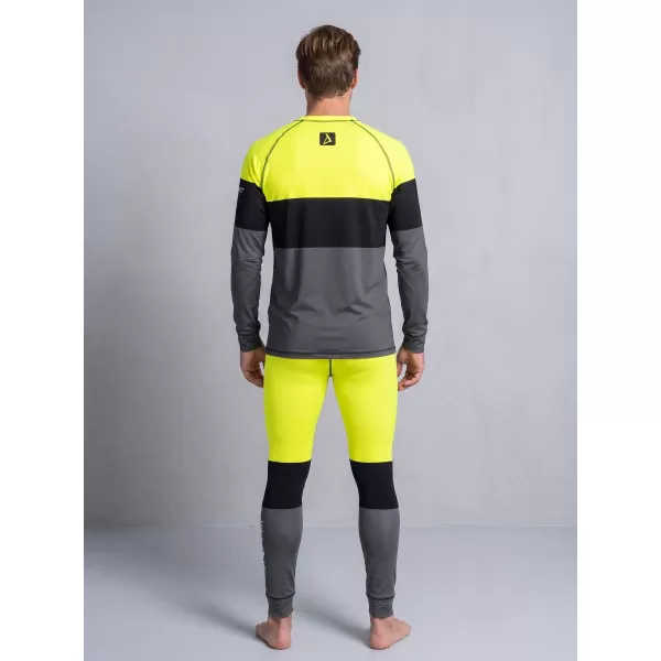  Tricou funcțional pentru bărbați cu mânecă lungă premium ALTISPORT VOJ/ALM051TER01 NEON GALBEN/GRI 