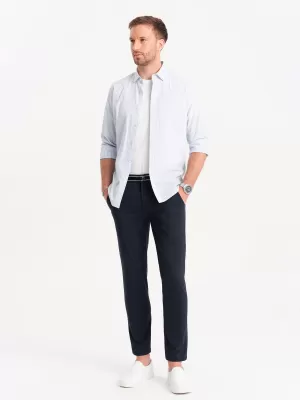 Pantaloni OMBRE OM-PACP-0118 ALBASTRU MARIN