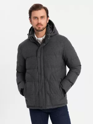 Sacou OMBRE OM-JAHP-0203 MELANGE NEGRU