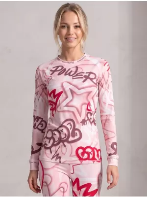 Tricou funcțional pentru femei cu mâneci lungi premium ALTISPORT VOJ/ALW054TER01 ROZ