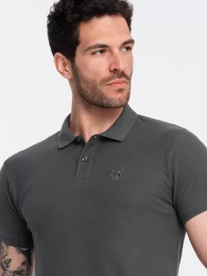Mens t -thirt cu guler OMBRE OM-POBS-0100 GRAFIT