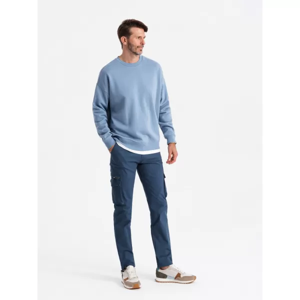  Pantaloni OMBRE OM-PACG-0196 ALBASTRU ÎNCHIS 