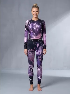 Premium funcțional de pantaloni termi funcționali pentru femei ALTISPORT VOJ/ALW055TER02 NEGRU -VIOLET