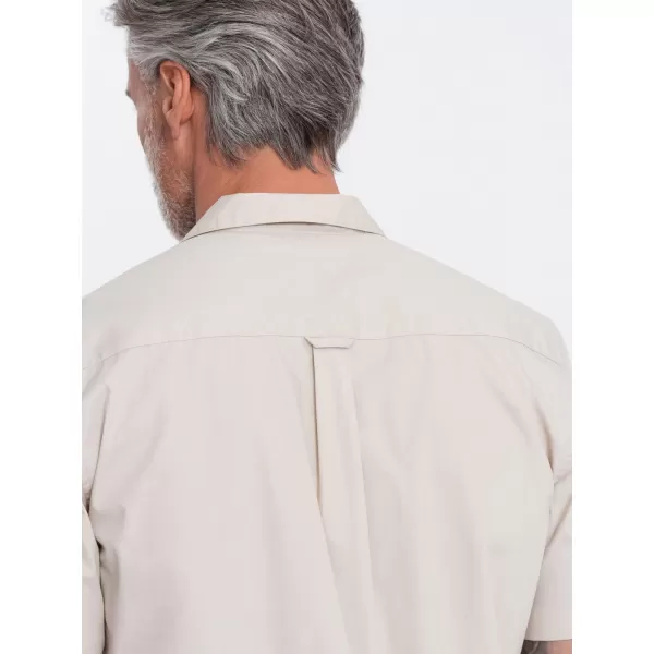  Cămaşă OMBRE OM-SHSS-0168 CREMĂ 