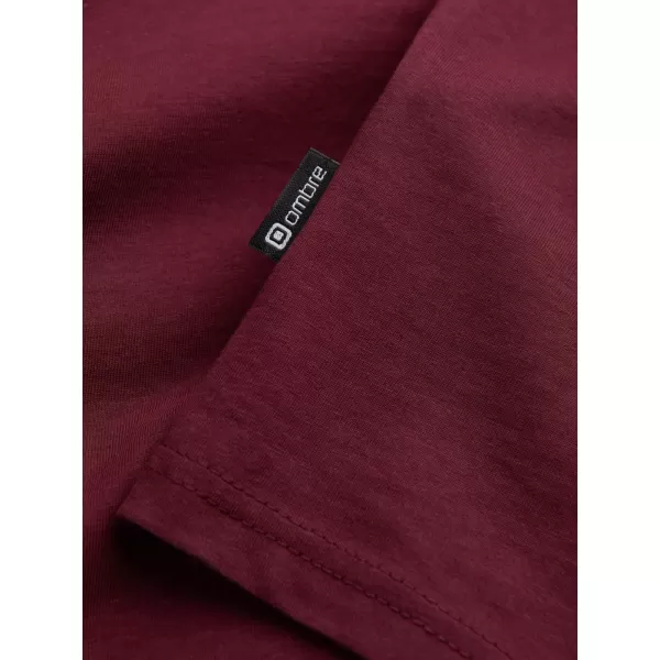  Tricou pentru bărbați cu mânecă lungă OMBRE OM-LSBL-0108 MARO 