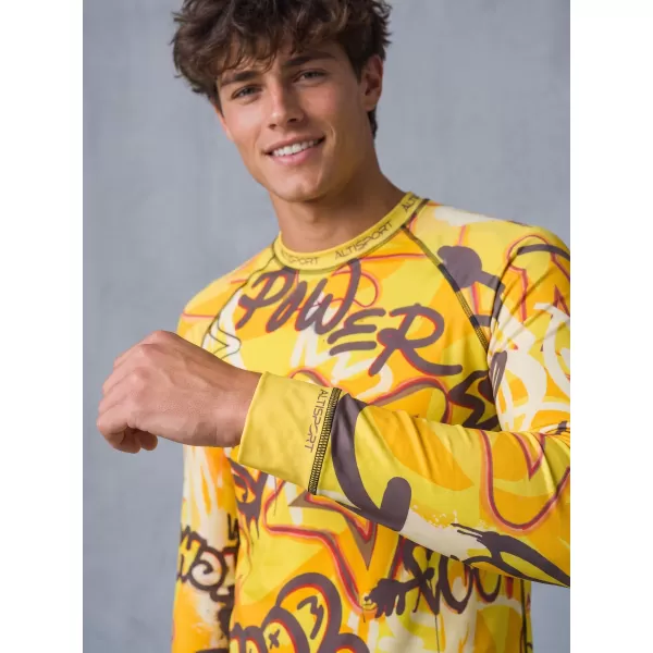  Tricou funcțional pentru bărbați cu mânecă lungă premium ALTISPORT VOJ/ALM054TER01 CHIHLIMBAR 