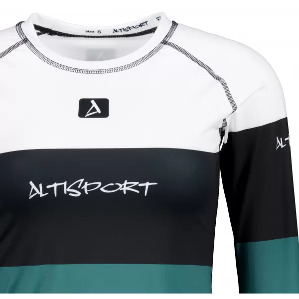  Tricou funcțional pentru femei cu mâneci lungi premium ALTISPORT VOJ/ALW051TER01 ALB -GREEN 