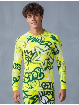 Tricou funcțional pentru bărbați cu mânecă lungă premium ALTISPORT VOJ/ALM054TER01 FLUO