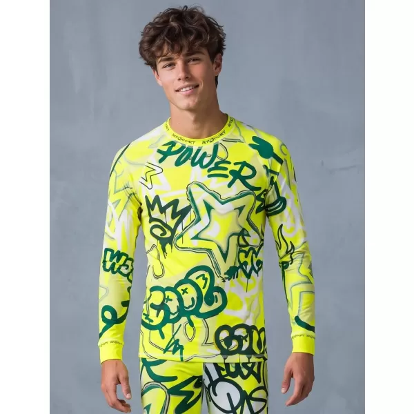  Tricou funcțional pentru bărbați cu mânecă lungă premium ALTISPORT VOJ/ALM054TER01 FLUO 