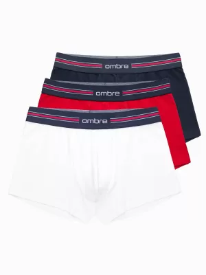 Pantaloni scurţi OMBRE OM-UNBO-0109 3 PACK MIX ALB