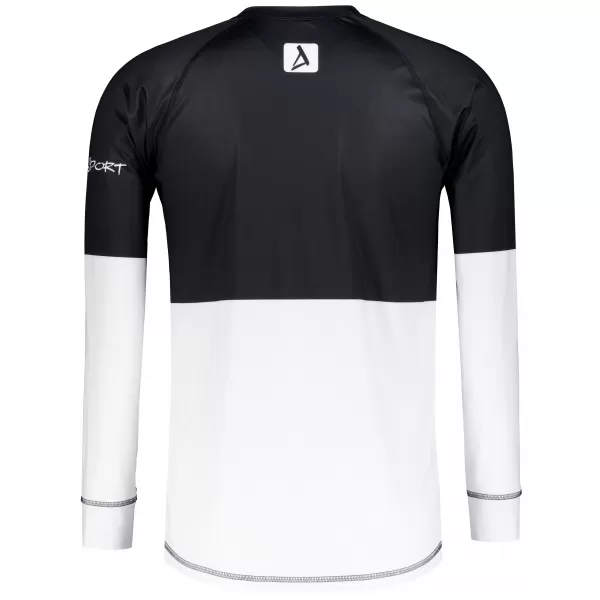  Tricou funcțional pentru bărbați cu mâneci lungi premium ALTISPORT VOJ/ALM051TER01 ALB -NEGRU 