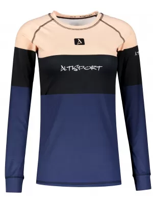 Tricou funcțional pentru femei cu mâneci lungi premium ALTISPORT VOJ/ALW051TER01 PORTOCALIU/ALBASTRU