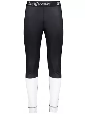 Premium funcțional pentru pantaloni termo funcționali pentru bărbați ALTISPORT VOJ/ALM051TER02 ALB -NEGRU