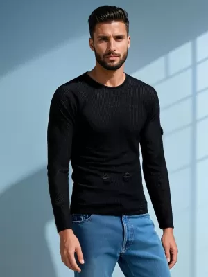 Pulover pentru bărbați DSTREET NEGRU