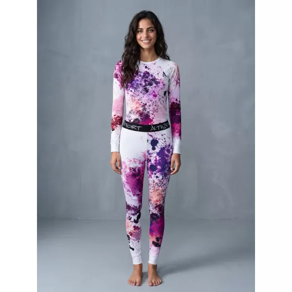  Premium funcțional de pantaloni termi funcționali pentru femei ALTISPORT VOJ/ALW055TER02 PURPURIU-PORTOCALIU 