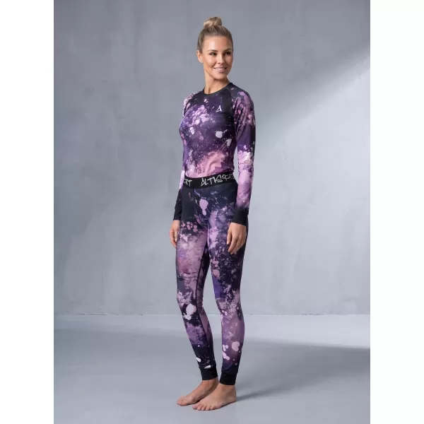  Premium funcțional de pantaloni termi funcționali pentru femei ALTISPORT VOJ/ALW055TER02 NEGRU -VIOLET 