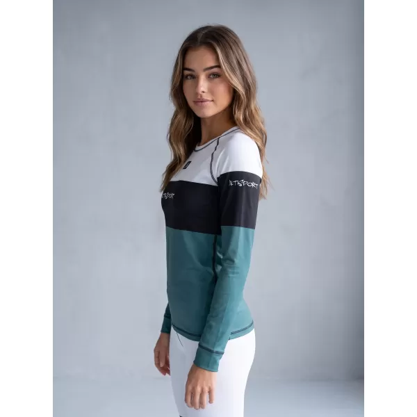  Tricou funcțional pentru femei cu mâneci lungi premium ALTISPORT VOJ/ALW051TER01 ALB -GREEN 