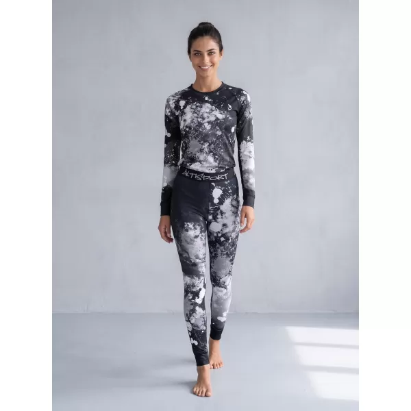  Premium funcțional de pantaloni termi funcționali pentru femei ALTISPORT VOJ/ALW055TER02 ALB -NEGRU 