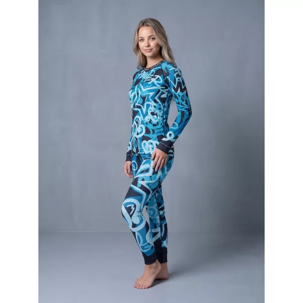  Premium funcțional de pantaloni termi funcționali pentru femei ALTISPORT VOJ/ALW054TER02 NEGRU -BLUE 