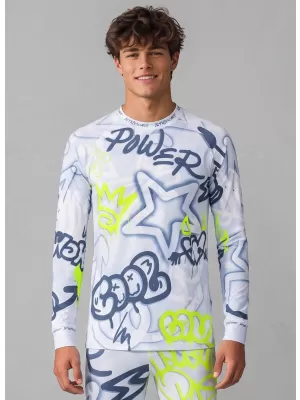 Tricou funcțional pentru bărbați cu mânecă lungă premium ALTISPORT VOJ/ALM054TER01 ALBASTRU