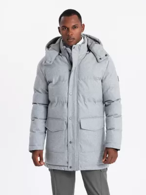 Sacou OMBRE OM-JALJ-0217 MELANGE GRI DESCHIS