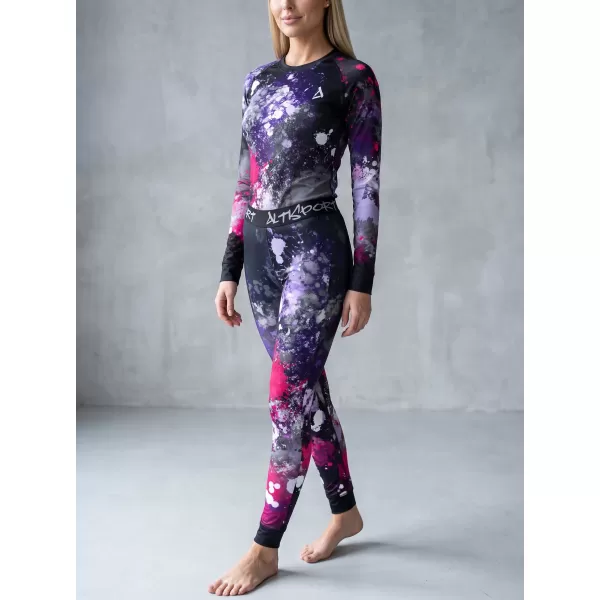  Premium funcțional de pantaloni termi funcționali pentru femei ALTISPORT VOJ/ALW055TER02 NEGRU -PINK 