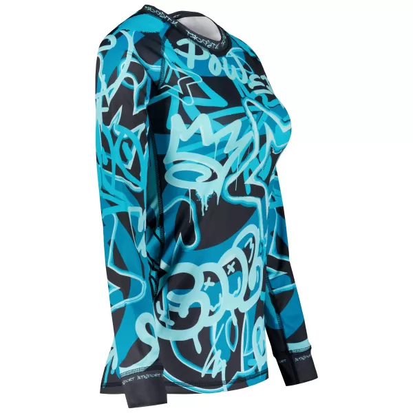  Tricou funcțional pentru femei cu mâneci lungi premium ALTISPORT VOJ/ALW054TER01 NEGRU -BLUE 