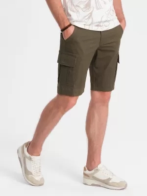 Pantaloni scurţi OMBRE OM-SRCG-0133 MĂSLIN ÎNTUNECAT