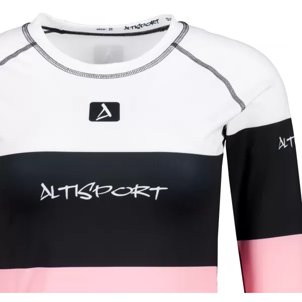  Tricou funcțional pentru femei cu mâneci lungi premium ALTISPORT VOJ/ALW051TER01 ALB -PINK 