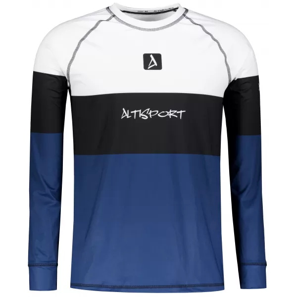  Tricou funcțional pentru bărbați cu mânecă lungă premium ALTISPORT VOJ/ALM051TER01 ALB -BLUE 