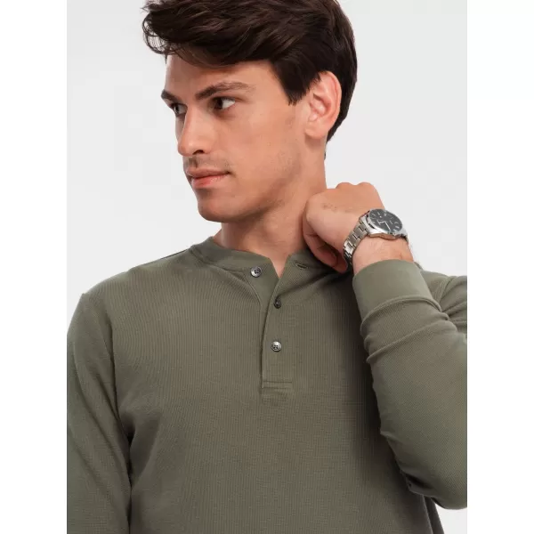  Tricou pentru bărbați cu mânecă lungă OMBRE OM-LSCL-0120 MĂSLIN 