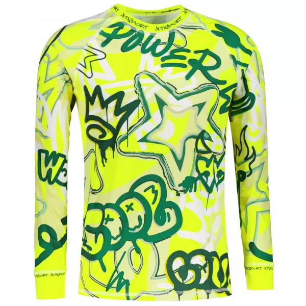  Tricou funcțional pentru bărbați cu mânecă lungă premium ALTISPORT VOJ/ALM054TER01 FLUO 