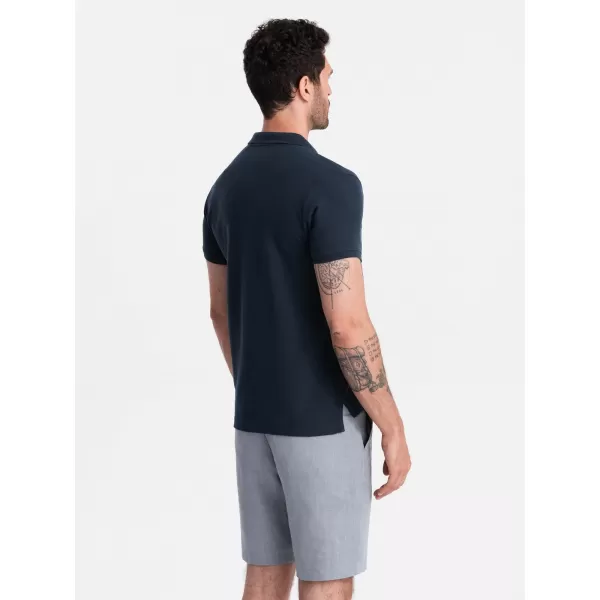  Mens t -thirt cu guler OMBRE OM-POBS-0100 ALBASTRU MARIN 