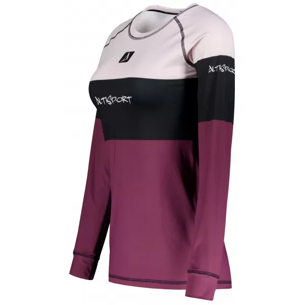  Tricou funcțional pentru femei cu mâneci lungi premium ALTISPORT VOJ/ALW051TER01 BURGUNDIA 
