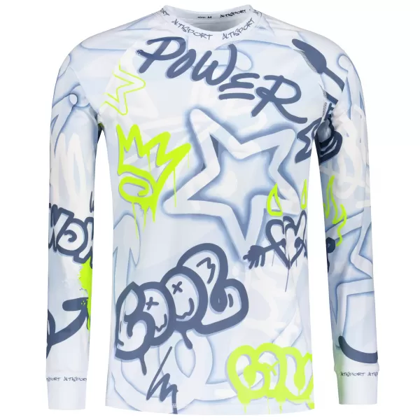  Tricou funcțional pentru bărbați cu mânecă lungă premium ALTISPORT VOJ/ALM054TER01 ALBASTRU 