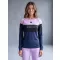 Tricou funcțional pentru femei cu mâneci lungi premium ALTISPORT VOJ/ALW051TER01 VIOLET/ALBASTRU