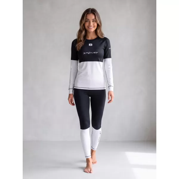  Premium funcțional de pantaloni termi funcționali pentru femei ALTISPORT VOJ/ALW051TER02 ALB -NEGRU 