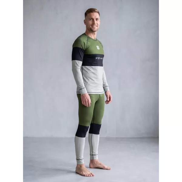  Tricou funcțional pentru bărbați cu mânecă lungă premium ALTISPORT VOJ/ALM051TER01 KAKI 
