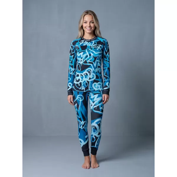  Premium funcțional de pantaloni termi funcționali pentru femei ALTISPORT VOJ/ALW054TER02 NEGRU -BLUE 