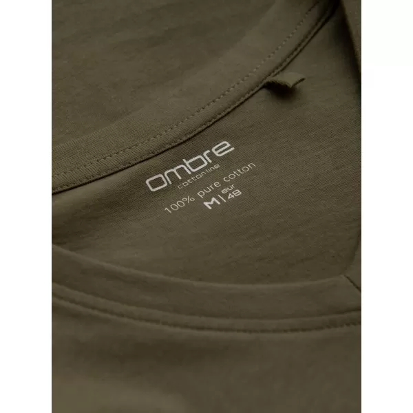  Tricou pentru bărbați cu mânecă lungă OMBRE OM-LSBL-0108 MĂSLIN ÎNTUNECAT 