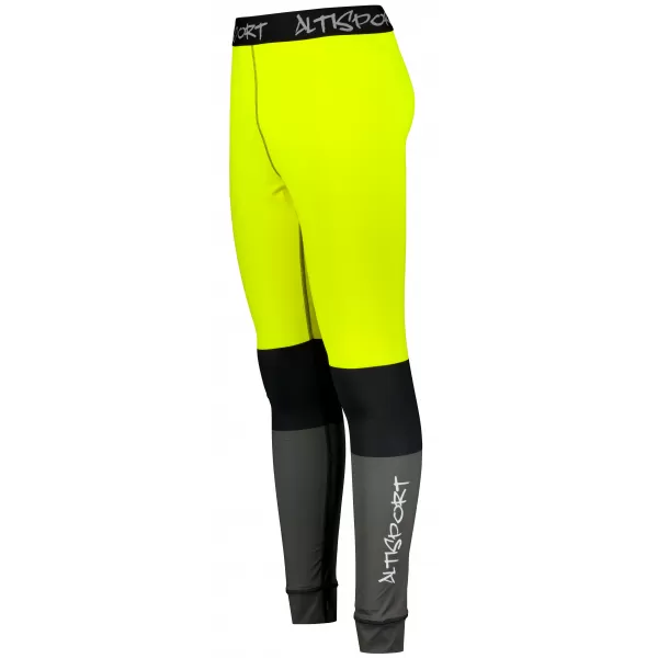  Premium funcțional pentru pantaloni termo funcționali pentru bărbați ALTISPORT VOJ/ALM051TER02 NEON GALBEN/GRI 