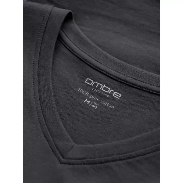  Tricou pentru bărbați cu mânecă lungă OMBRE OM-LSBL-0108 GRAFIT 